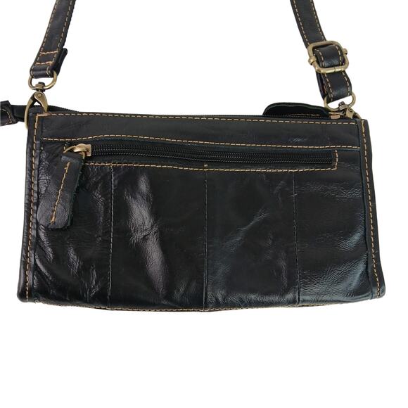 Jesslyn Blake Black Woven Leather Clutch Crossbody Purse Wallet - Picture 4 of 8